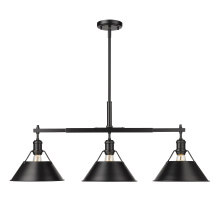 Golden 3306-LP BLK-BLK - Yep by Golden Lighting Orwell 3-light Island Light in Matte Black